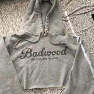 Badwood crop hoodie grey